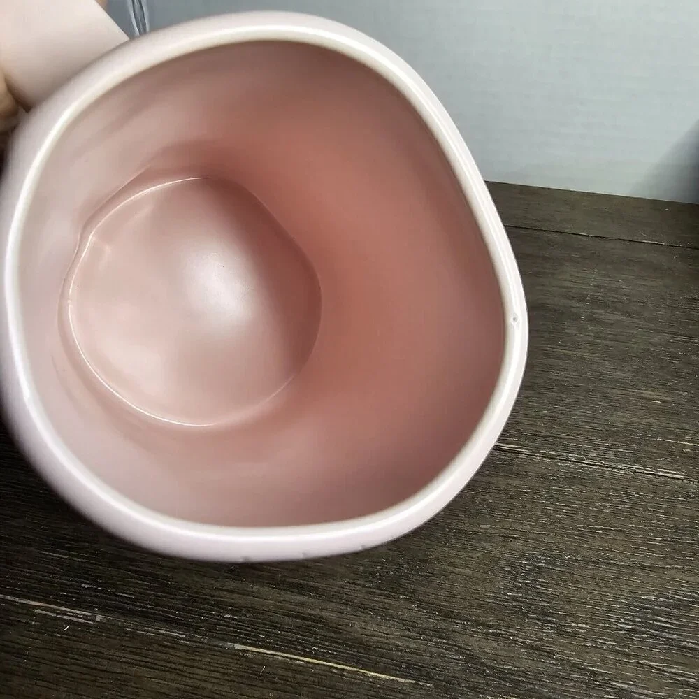 NWT Rae Dunn Artisan First Kiss Pastel Pink Valentine's Day Mug 2021 Magenta